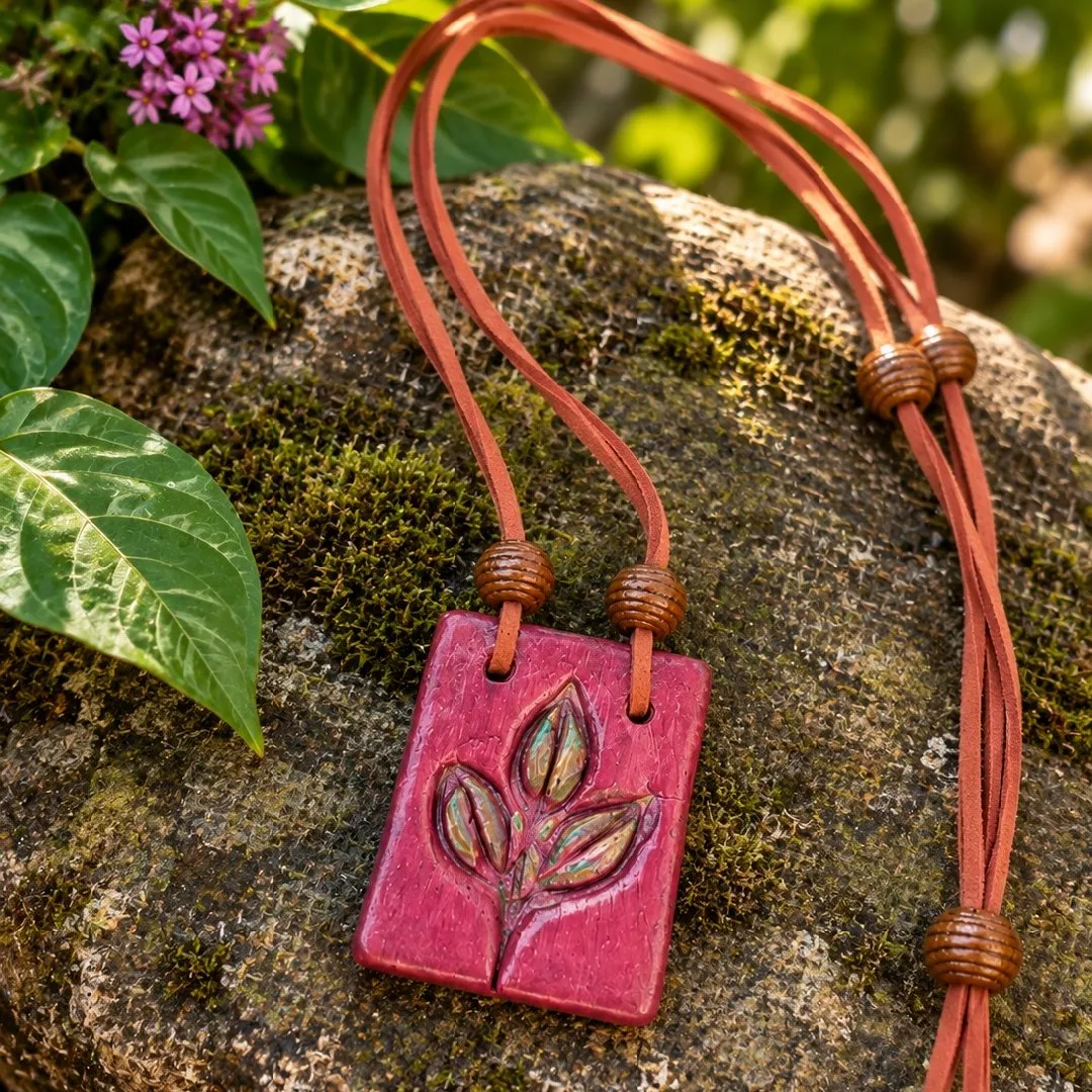 Colar Ramo da Vida em Cerâmica Artesanal