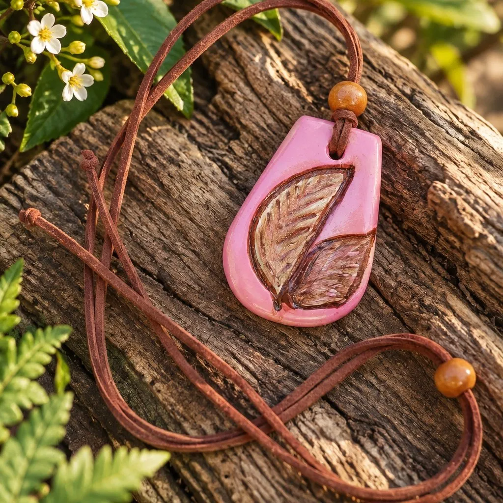 Colar Folhas da Terra em Cerâmica Artesanal