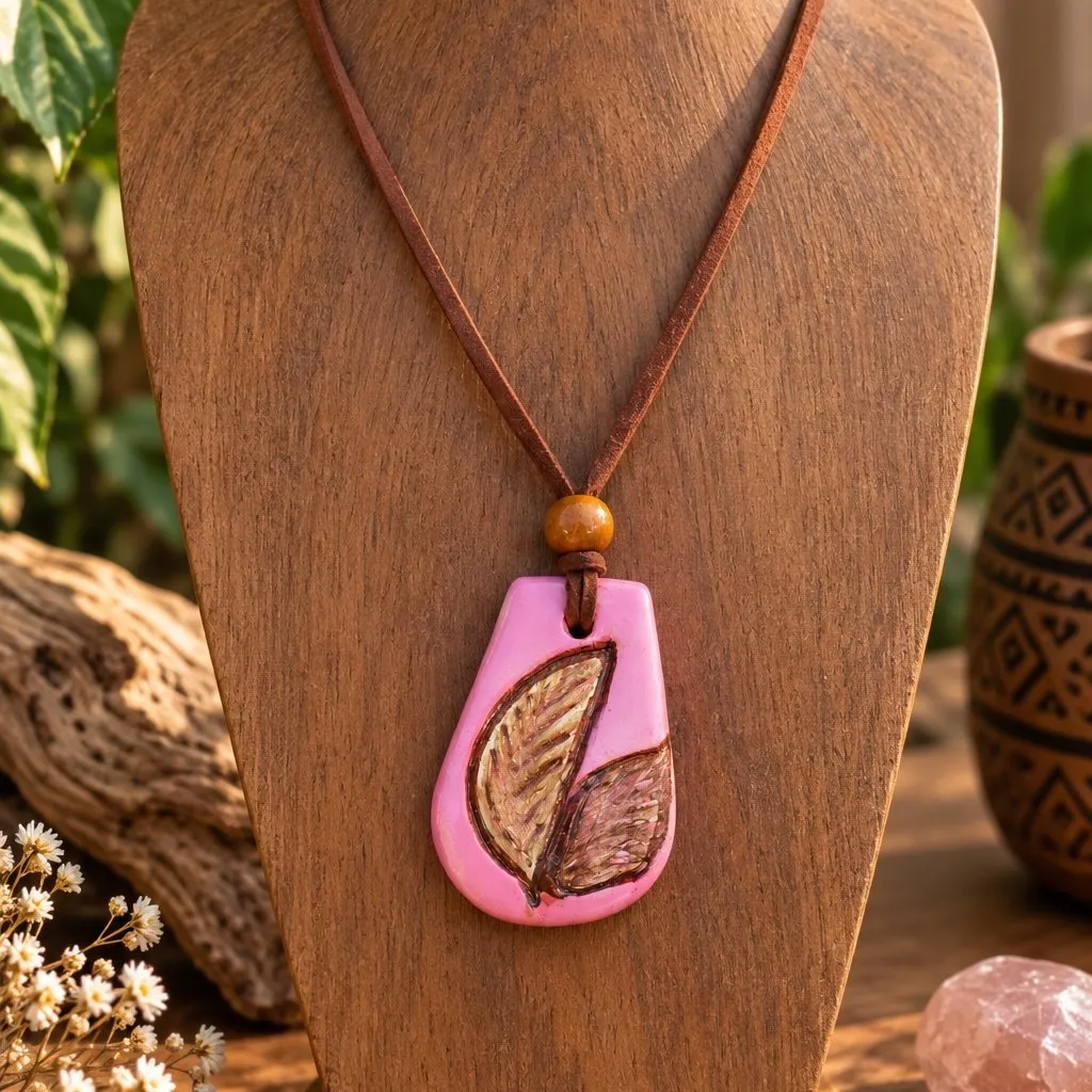 Colar Folhas da Terra em Cerâmica Artesanal - foto 3